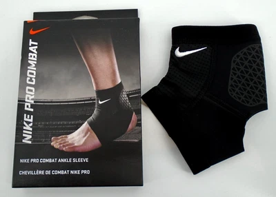 Nike Pro Combat Ankle Sleeve Adult Medium Compression Black/White - Image 1 of 4