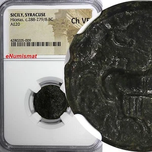 SICILIA. Siracusa. Hicetas (aprox. 288-279/8 a.C.). AE 20 mm NGC Ch VF Sear# 1210 (9) - Imagen 1 de 4