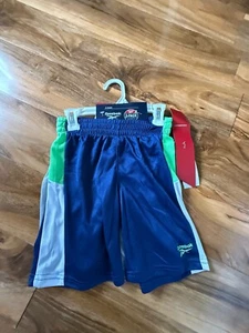 2 PAIRS OF REEBOK BOYS LIGHTWEIGHT SHORTS - AGE 5-6 YEARS - BLUE & SILVER - Picture 1 of 5