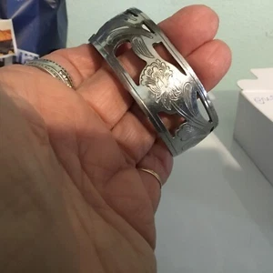 Kirk Stieff Pewter Cuff Bracelet Lily of the Valley - Vintage - Picture 1 of 8