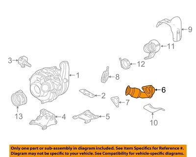 Componentes turbocompresor Ford OEM 15-19 F-250 Super Duty - tubo de escape FC3Z9G437C Foto 1 de 2