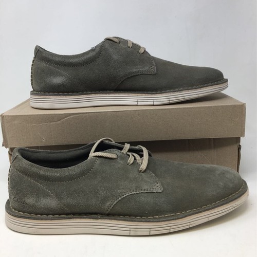 Scarpe Oxford Clarks uomo Forge Vibe verde scamosciato 3 occhielli stringate casual 11 5 m nuove