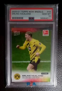 Erling Haaland 2020 Topps NOW Bundesliga Card #44 Golden Boy Hits Four - PSA 10 - Picture 1 of 7