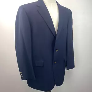 Burberry Blazer Mens 46R Navy Wool London Kensington USA Suit Jacket Gold Button - Picture 1 of 22