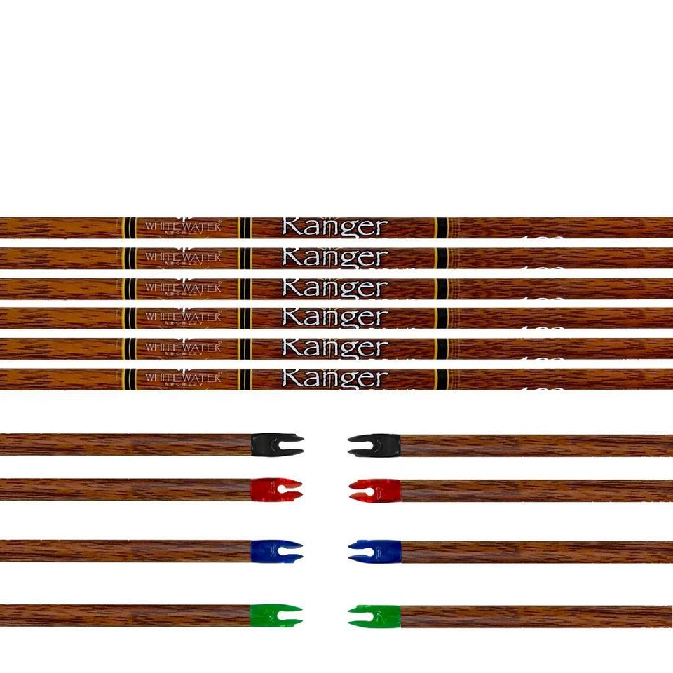 White Water Archery Ranger Traditional Wood Grain Carbon Arrow Shafts .204 - 6pc - Image 1 of 1