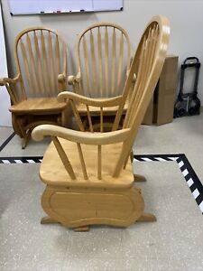 Oak Solid Wood Motion Glider Rocking Chair