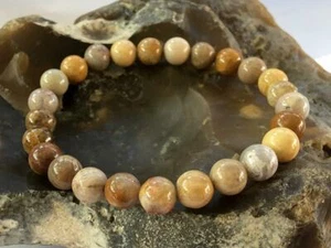 Chrysanthemum Natural Gemstone Bracelet Elasticated Beaded Jewelry gift - Picture 1 of 2