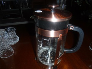 French Press Coffee Maker Glass Stainless Steel Large Copper 34oz Easy Clean