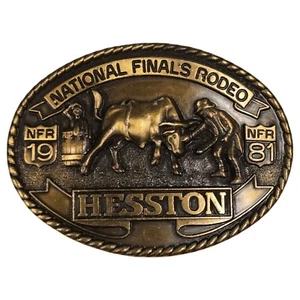 1981 Rodeo Belt Buckle Bullfighting Clown Vintage NFR National Finals Cowboy - Picture 1 of 10