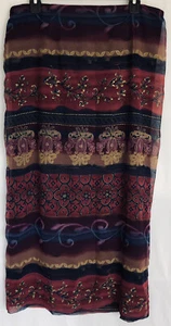 Maxi gonna vintage anni '90 Kathie Lee collezione blu viola stampa floreale A-Line XL - Foto 1 di 8
