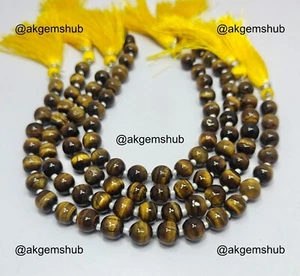 7X8 mm Round Beads Strand For Jewelry Making Natural Gold Tiger Eye Gemstone 8" - Picture 1 of 11