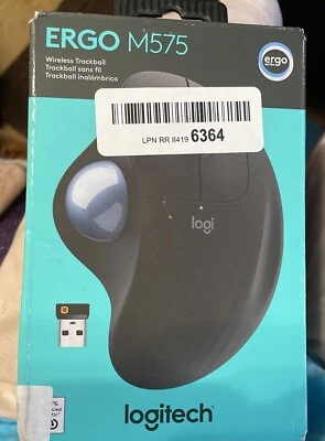 NEW LOGITECH ERGO M575 WIRELESS TRACKBALL COLOR: BLACK 910-005869 FAST SHIPPN - Image 1 of 3