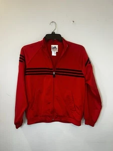 Adidas Boys Vintage  Soccer Jacket Youth Size L (10/12) Full Zip Red/Black - Picture 1 of 15