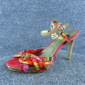 Style&co. Zapatos de tacón de plataforma Owenn con correa al tobillo para mujer talla 11 tela roja mediana - Imagen 1 de 8