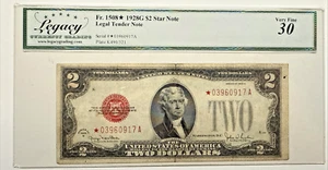 LEGACY30 VF STAR 1928G 2$ RED SEAL 0917A - Picture 1 of 2