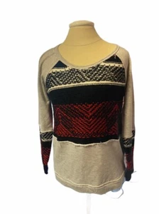 Vintage Havanna Knit Pullover  Sweater Black •White •Gray •Red  Sz Small - Picture 1 of 12