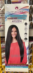 OBSESSION LACE FRONT HUMAN HAIR FUSION NATURAL TEXTURE & WAVE HAIR WIG - AYLEEN - Picture 1 of 22