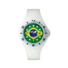 ToyWatch Jelly Flagge Brasilien Nur Zeit Toy & Weiß Silikon Uhr JYF05BR