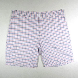 Dunning Checkered Golf Shorts Mens 40 Lightweight Chinos - Blue & Pink - Picture 1 of 9