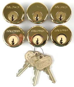 Baldwin Single Function Mortise Locks 8321-003 Lot of 6 Polished Brass NEW READ - Picture 1 of 3