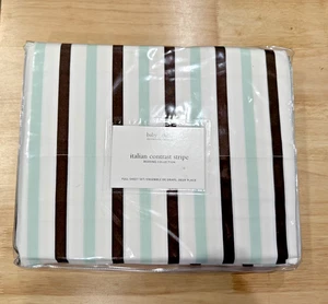 Restoration Hardware Italian Contrast Stripe 100% Egyptian Cotton Full Size - Picture 1 of 8