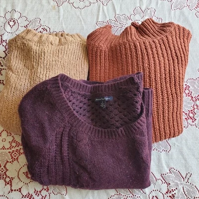 Lote de 3 suéteres suéteres de gran tamaño para mujer junior talla S American Eagle Aerie Foto 1 de 4