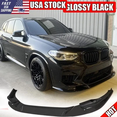 Divisor de alerón labial de parachoques delantero negro brillante para BMW X3M F97 X4M F98 2019-2024 Foto 1 de 4