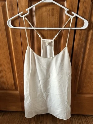 Camiseta para mujer Jcrew correa de espagueti espalda corredora blanca talla 8 Foto 1 de 4