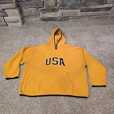 Sudadera con capucha polar olímpica de Estados Unidos amarilla mostaza talla 3XL Foto 1 de 4