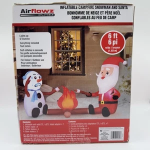 Airflowz 6 pies inflable iluminar Papá Noel y muñeco de nieve fogata decoración de Navidad - Imagen 1 de 2