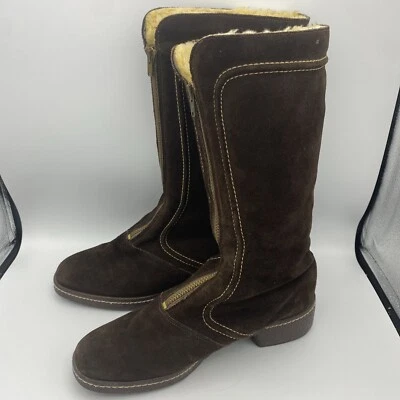 VTG Revelations Suede Leather Boots Zipper Made in USA 1960s - Image 1 of 4