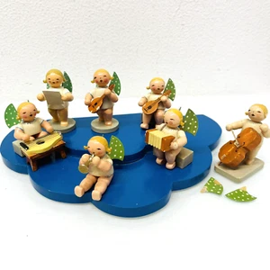 Wendt & Kühn Erzgebirge 6 + 1 alte Engel Orchester Musiker Beigabe Wolke - Bild 1 von 17