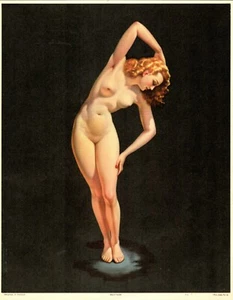 1940-50's Nude Pin-up Print "Rhythm" ~ Red Head Dancer ~ Print from Mexico - Bild 1 von 4