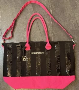 Victoria Secret Sequin Embellished Getaway Tote Bag Retired Limited Edition! - Picture 1 of 8