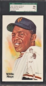 1981 Willie Mays #168 Perez-Steele Hall of Fame Postcard 4168/10000 SGC 96 Mint - Picture 1 of 2