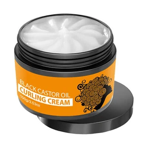 Moisturizing Black Castor Oil Curling Cream Frizz Control Hair Styling 3.53oz - Foto 1 di 12