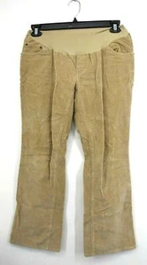 Motherhood Maternity Petite Tan Cotton Stretch Corduroy Curve Pocket Pants PM - Picture 1 of 9
