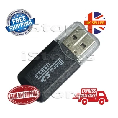 USB Memory Card Reader USB 2.0 Adapter for Micro SD SDHC SDXC TF Hi-Speed - Image 1 of 2
