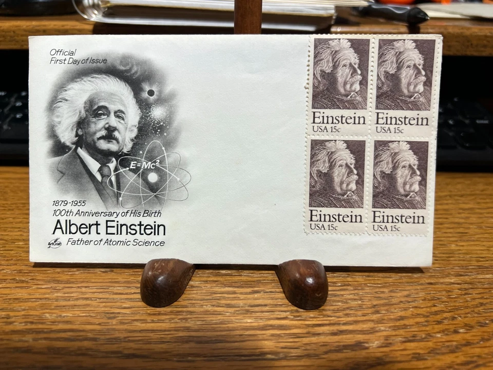 Albert Einstein First Day Issue 1 Stamp Cachet Envelope Anniversary of his Birth - Image 1 of 1