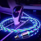 Magnetic Lead For Apple iPhone iPad/TypeC/Micro 1M 2M LED 3 in 1 Charger Cable