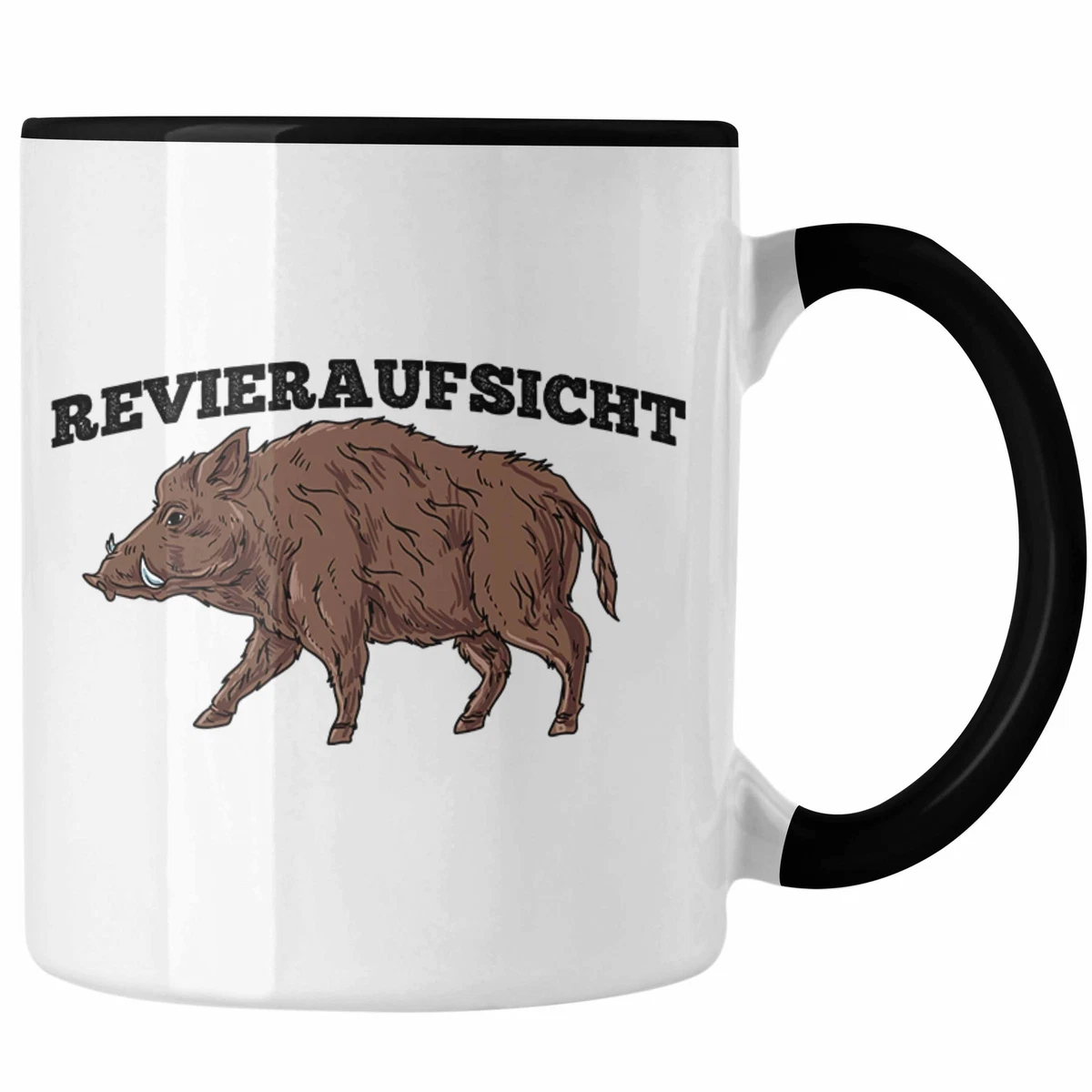 Samunshi® Spruch-Tasse „Ich Denke An Schweine“ – Keramik, 300 Ml, Schwarz/weiß | Witziger Kaffeebecher Mit Doppelseitigem Druck