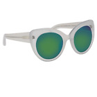 Erdem Sonnenbrille Katzenauge elfenbeinfarben und grün/blau