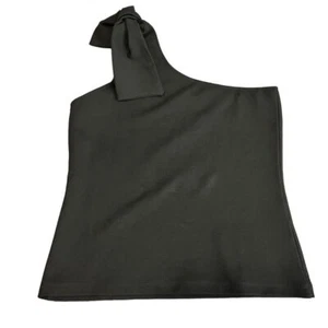Anthropologie Bishop & Young One-Shoulder Bow Tie Top Black Size S - Bild 1 von 8