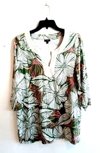 Talbot's Plus Tunika Damen Gr. X Tropical Pink & Grün Spitze Verziert Large - Bild 1 von 7
