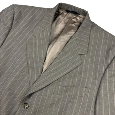 Blazer Burberry para hombre 100 % lana 3 botones gris a rayas • 42R Foto 1 de 4
