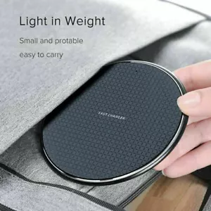 QI Caricabatteria Wireless Veloce Pad di Ricarica Dock per iPhone Android Samsung Cellulare - Foto 1 di 6