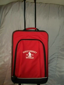 Walt Disney World 1971 Mickey Mouse Red  Rolling Suitcase Kids Overnight Bag  - Picture 1 of 6