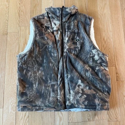 Vintage Mossy Oak Real Tree Camo Polar Fleece Vest Lined Mens Large - Image 1 of 4