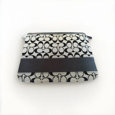 Coach Black Signature Jacquard  Stripe Padded Sleeve Tablet Case 8"X 11" - Image 1 of 3