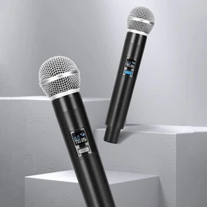 Microphone sans fil pour chant et enregistrement portée 200FT avec autonomie de - Zdjęcie 1 z 8